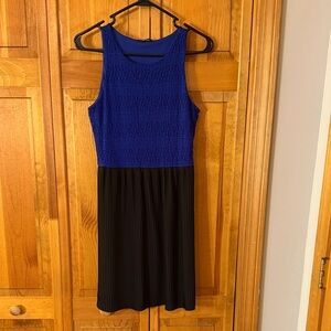Soprano Royal Blue and Black Midi Dress